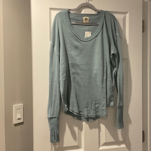 Free People Tops - Women's We The Free light Blue Long Sleeve Top